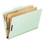 Pendaflex 17173EE Four-, Six-, and Eight-Section Pressboard Classification Folders, 2 Dividers, Embedded Fasteners, Letter Size, Green, 10/Box PFX17173