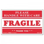 UNV308383 FRAGILE HANDLE WITH CARE Self-Adhesive Shipping Labels, 3 x 5, 500/Roll UNV308383