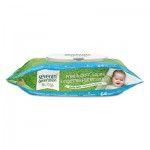 SEV 34208CT Free & Clear Baby Wipes, Unscented, White, 64/PK, 12 PK/CT SEV34208CT