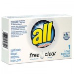 R1-2979351 Free Clear HE Liquid Laundry Detergent, Unscented, 1.6 oz Vend-Box, 100/Carton VEN2979351