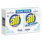 1R-2979355 Free Clear HE Liquid Laundry Detergent/Dryer Sheet Dual Vend Pack, 100/Ctn VEN2979355