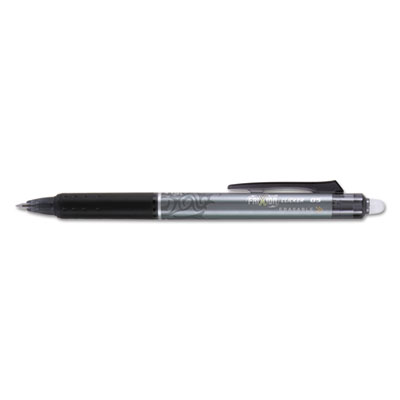 Pilot FriXion Clicker Erasable Retractable Gel Pen, 0.5 mm, Black Ink/Barrel, Dozen PIL32520