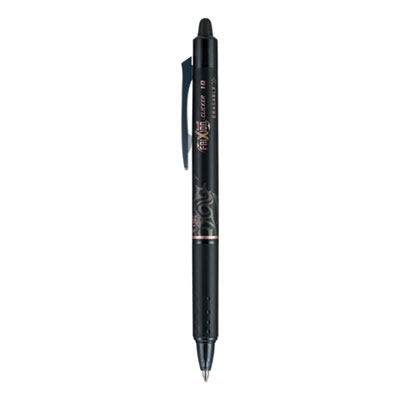 Pilot FriXion Clicker Erasable Retractable Gel Pen, 1 mm, Black Ink/Barrel, Dozen PIL11384