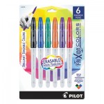Pilot FriXion Colors Erasable Stick Marker Pen, 2.5 mm, Assorted Ink, White Barrel, 6/Pack PIL44153