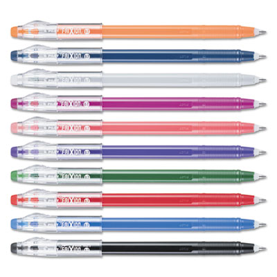 Pilot FriXion ColorSticks Erasable Stick Gel Pen, 0.7mm, Assorted Ink/Barrel, 10/Pack PIL32454