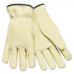127-3200L Full Leather Cow Grain Driver Gloves, Tan, Large, 12 Pairs MPG3200L