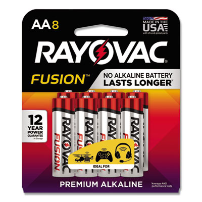 Rayovac Fusion Advanced Alkaline AA Batteries, 8/Pack RAY8158TFUSK