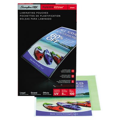 Swingline Gbc Fusion EZUse Premium Laminating Pouches, 5 mil, 9 x 14 1/2, 100/Box SWI3740473