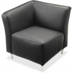 Lorell Fuze Modular Series Black Leather Guest Seating 86918