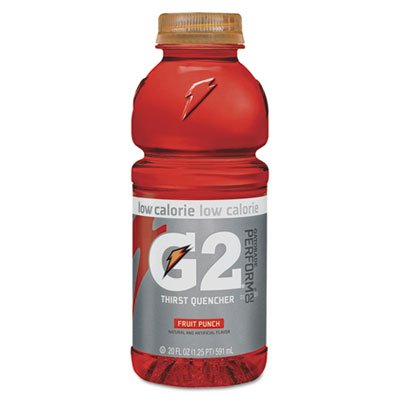 052000204056 G2 Perform 02 Low-Calorie Thirst Quencher, Fruit Punch, 20 oz Bottle, 24/Carton QKR04053