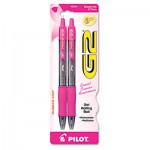 Pilot G2 Premium Pink-Ribbon Retractable Gel Pen, 0.7mm, Black Ink, Smoke Barrel, 2 Pens PIL31331
