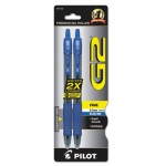 Pilot G2 Premium Retractable Gel Ink Pen, Refillable, Blue Ink, .7mm, 2/Pack PIL31032