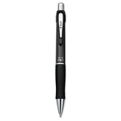 Pilot G2 Pro Retractable Gel Ink Pen, Refillable, Black Ink/Gray Barrel, .7mm PIL31147