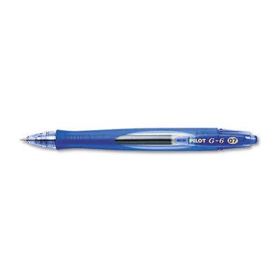 Pilot G6 Retractable Gel Ink Pen, Refillable, Blue Ink, .7mm PIL31402