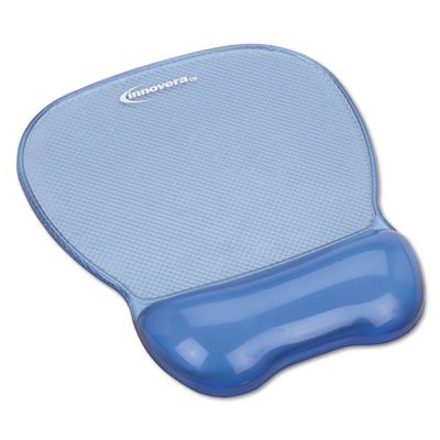 IVR51430 Gel Mouse Pad w/Wrist Rest, Nonskid Base, 8-1/4 x 9-5/8, Blue IVR51430