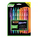 BIC RGLCGAP81-AST Gel-ocity Quick Dry Retractable Gel Pen, 0.7mm, Assorted Ink/Barrel, 8/Pack BICRGLCGAP81AST