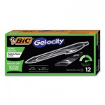 BIC RGLCG11-BK Gel-ocity Quick Dry Retractable Gel Pen, Medium 0.7mm, Black Ink/Barrel, Dozen BICRGLCG11BK