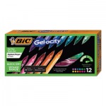 BIC Gel-ocity Quick Dry Retractable Gel Pen, 0.7mm, Assorted Ink/Barrel, Dozen BICRGLCGA11AST