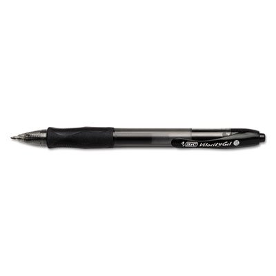 BIC Gelocity Roller Ball Retractable Gel Pen, Black Ink, .7mm, Medium, Dozen BICRLC11BK