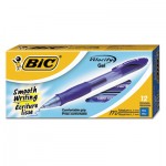 BIC Gelocity Roller Ball Retractable Gel Pen, Blue Ink, .7mm, Medium, Dozen BICRLC11BE
