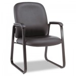 ALEGE43LS10B Genaro Series Guest Chair, Black Leather, Sled Base ALEGE43LS10B