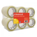 UNV66100 General-Purpose Acrylic Box Sealing Tape, 48mm x 100m, 3" Core, Clear, 12/Pack UNV66100