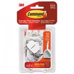 Command 17067-MPES General Purpose Hooks, 0.5lb Capacity, Wire, White, 28 Hooks, 32 Strips/Pack MMM17067MPES