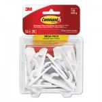 Command 17002-MPES General Purpose Hooks, 1lb Capacity, Plastic, White, 24 Hooks, 28 Strips/Pack MMM17002MPES