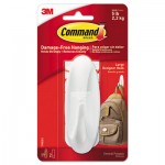 Command General Purpose Hooks, Large, 5lb Cap, Plastic, White, 1 Hook & 2 Strips/Pack MMM17083ES