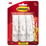 Command 17001-6ES General Purpose Hooks, Medium, 3lb Cap, White, 6 Hooks & 12 Strips/Pack MMM170016ES