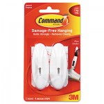Command General Purpose Hooks, Medium, 3lb Cap, Plastic, White, 2 Hooks & 4 Strips/Pack MMM17068