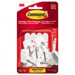Command 17067-9ES General Purpose Hooks, Small, Holds 1lb, White, 9 Hooks & 12 Strips/Pack MMM170679ES