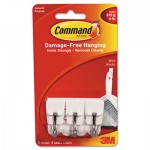 Command General Purpose Hooks, Small, Holds 1lb, White, 3 Hooks & 6 Strips/Pack MMM17067
