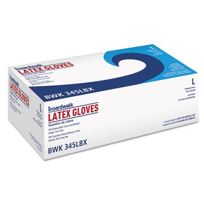 8625L General-Purpose Latex Gloves, Powder-Free, 5 mil, Large, Natural, 100/Box BWK345LBX