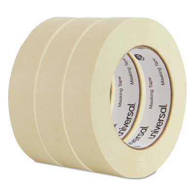 UNV51301 General Purpose Masking Tape, 24mm x 54.8m, 3" Core, 3/Pack UNV51301