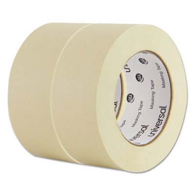 UNV51302 General Purpose Masking Tape, 48mm x 54.8m, 3" Core, 2/Pack UNV51302