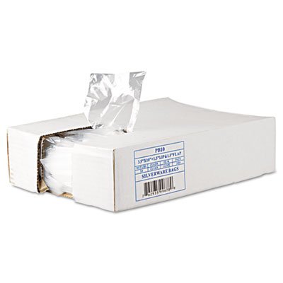 Get Reddi Silverware Bags, 3 1/2 x 10 x 1 1/2, .7mil, Clear, 2000/Carton IBSPB10