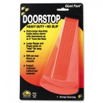 Master Caster Giant Foot Doorstop, No-Slip Rubber Wedge, 3-1/2w x 6-3/4d x 2h, Safety Orange