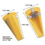 Master Caster Giant Foot Magnetic Doorstop, No-Slip Rubber Wedge, 3-1/2w x 6-3/4d x 2h, Yellow