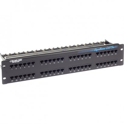 Black Box GigaBase CAT5e Patch Panel - 2U, Unshielded, 48-Port JPM906A-R6