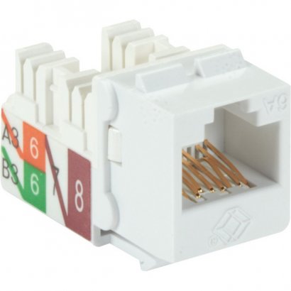 Black Box GigaTrue 2 CAT6A Keystone Jack - Unshielded, RJ45, White C6AJA70-WH-R2