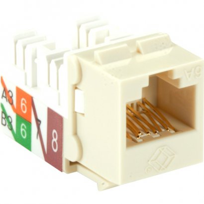 Black Box GigaTrue 2 CAT6A Keystone Jack - Unshielded, RJ45, Office White C6AJA70-OW-R2