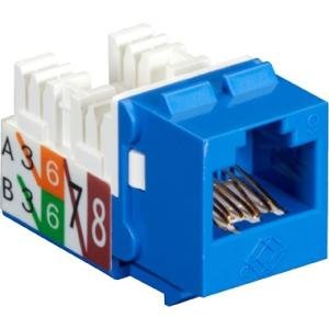 Black Box GigaTrue2 CAT6 Jack, Universal Wiring, Component Level, Single-Pack, Blue FMT630-R3