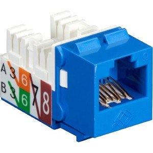 Black Box GigaTrue2 CAT6 Jacks, Universal Wiring, Component Level, 25-Pack, Blue FMT630-R3-25PAK