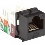 Black Box GigaTrue2 CAT6A Keystone Jack - Unshielded, RJ-45, Black C6AJA70-BK-R2