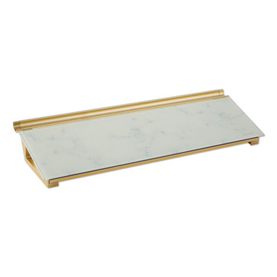 Quartet Glass Dry Erase Desktop Computer Pad, 18 x 6, Marble QRTGDP186M