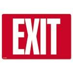 Glow-in-the-Dark Safety Sign, Exit, 12 x 8, Red COS098052