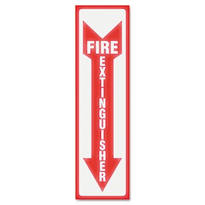 Headline Sign Glow In The Dark Sign, 4 x 13, Red Glow, Fire Extinguisher USS4793