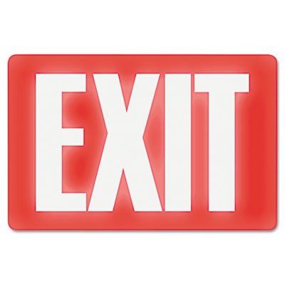 Headline Sign Glow In The Dark Sign, 8 x 12, Red Glow, Exit USS4792