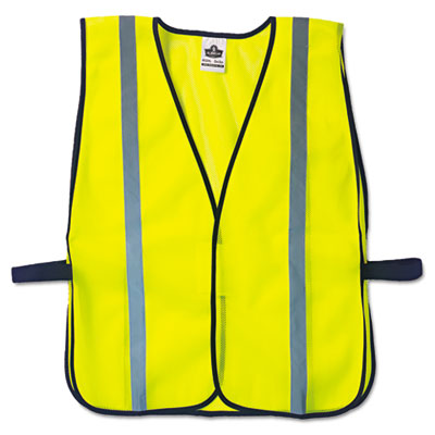 Ergodyne GloWear 8020HL Safety Vest, Polyester Mesh, Hook Closure, Lime, One Size Fit All EGO20040